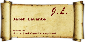 Janek Levente névjegykártya