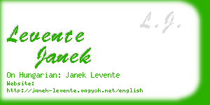levente janek business card